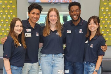 A group of five University of Arizona Health Sciences students posed for a photograph