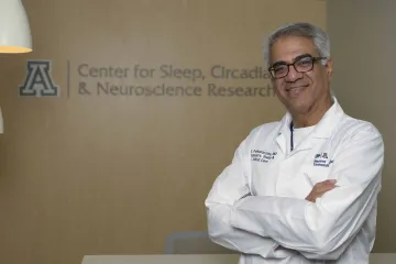 Portrait of Dr. Sairam Parthasarathy at the U of A Health Sciences Center for Sleep, Circadian and Neuroscience Research.