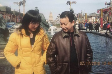 Yuecheng Xi, PhD, with her father Hongliang Xi in 2010. His death was the inspiration for the work Dr. Xi is doing on human herpesvirus type 5, more commonly known as cytomegalovirus (CMV).